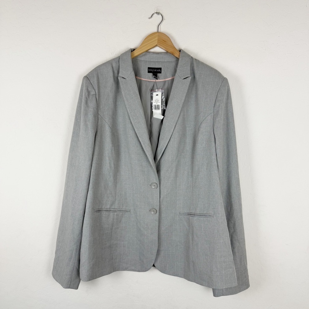 long tall sally Check Tailored Suit Jacket Grey NWT